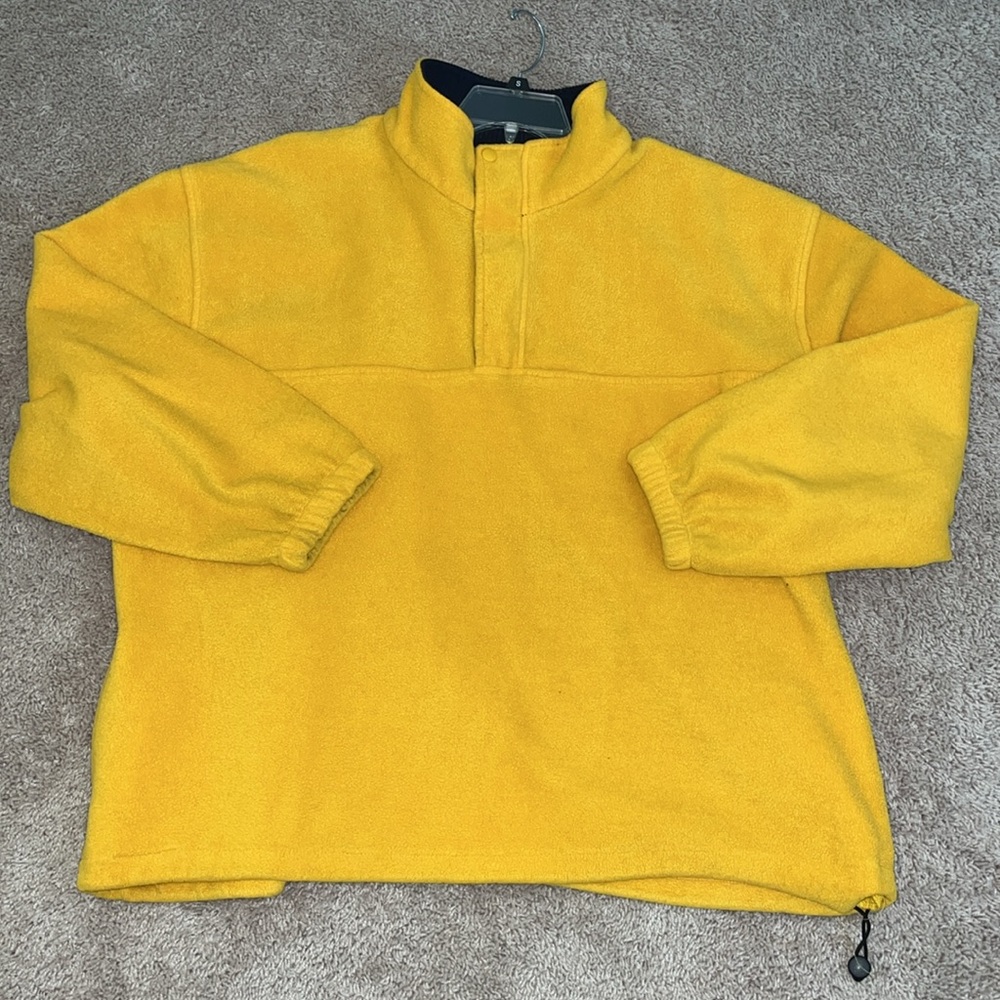 Vintage yellow / gold  1/4 zip pullover with drawstring waist XL - Picture 2 of 9